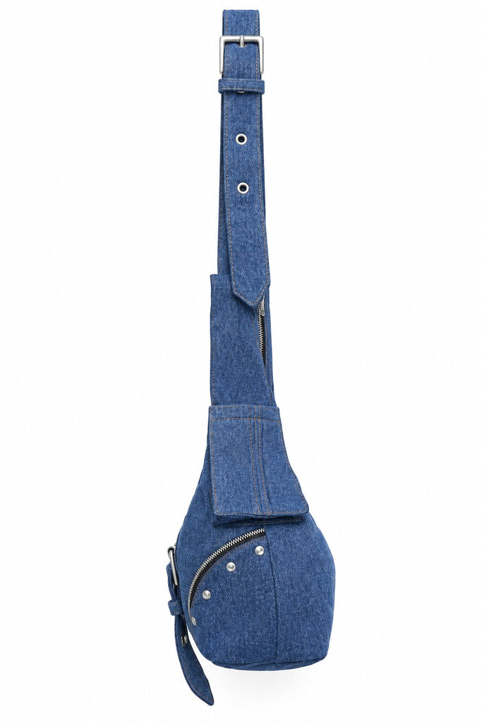 Upcycled Denim Zip Buckle Shoulder Bags in mix sizes and colours,Grade A/B.