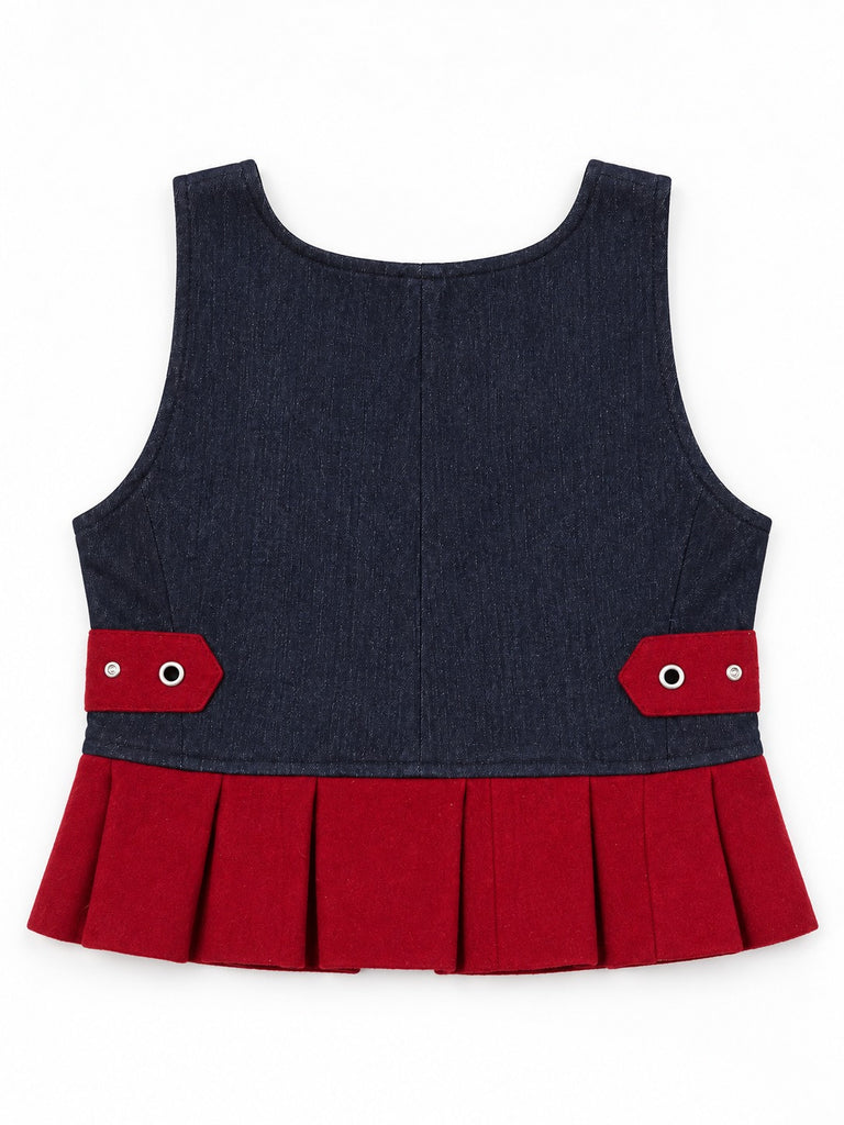 Upcycled Levi's Lace-up Pleated Denim Vests in mixed Colours. Grade A/B.
