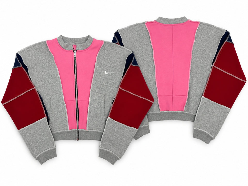 Upcycled Nike Contrast Panel Zip up Jackets in mixed sizes and colours,Grade A/B.