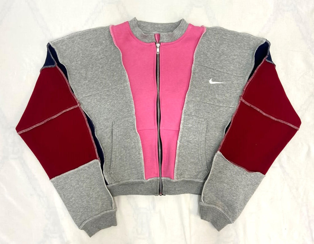 Upcycled Nike Contrast Panel Zip up Jackets in mixed sizes and colours,Grade A/B.