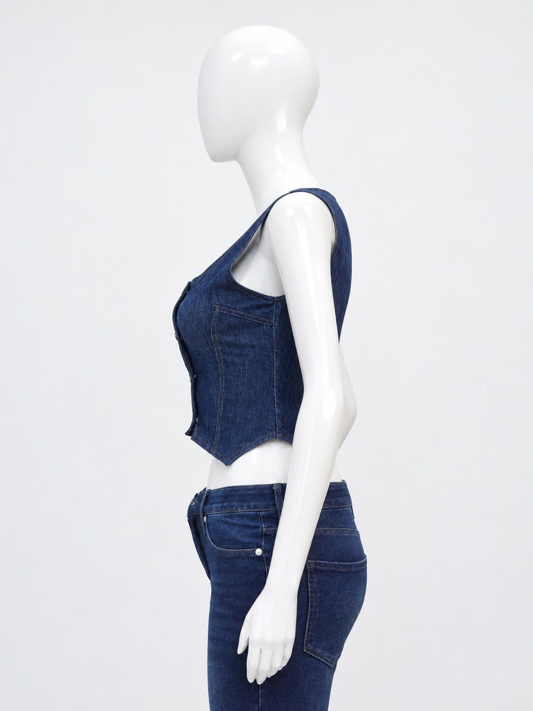Upcycled Levi's Double Breasted Denim Vest in mixed sizes and colours, Grade A/B.