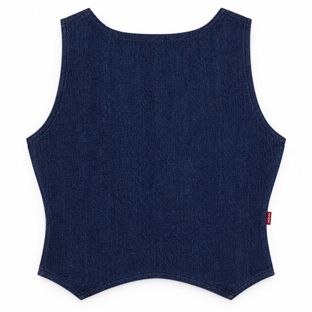 Upcycled Levi's Double Breasted Denim Vest in mixed sizes and colours, Grade A/B.
