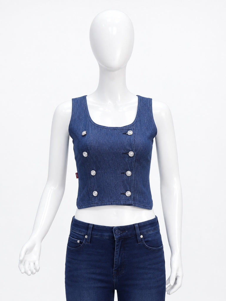 Upcycled Levi's Double Breasted Denim Vest in mixed sizes and colours, Grade A/B.