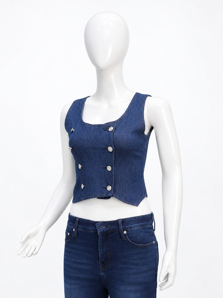 Upcycled Levi's Double Breasted Denim Vest in mixed sizes and colours, Grade A/B.