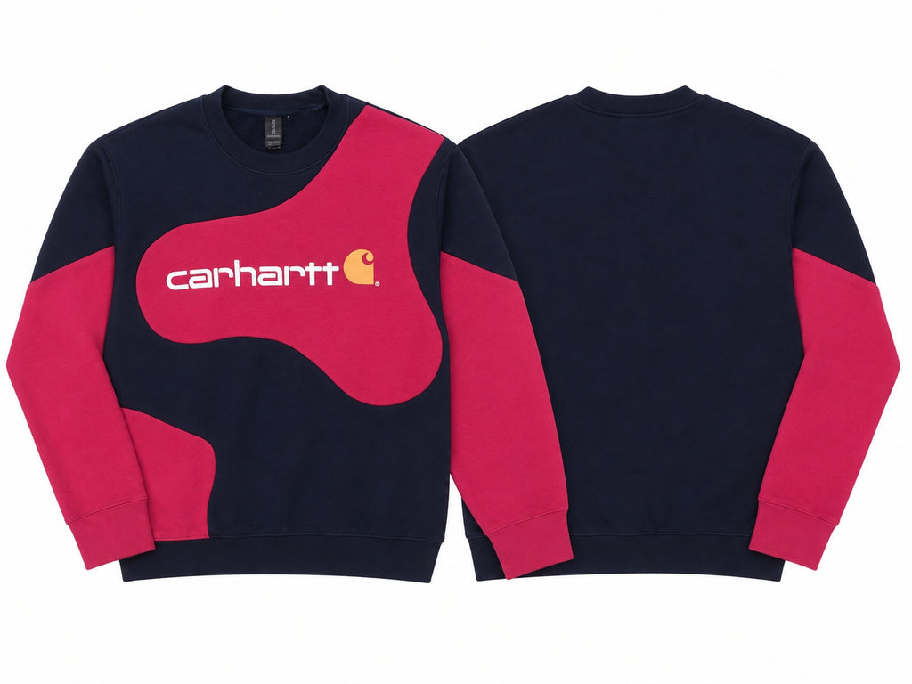 Upycled Carhartt Wave Panel Crewneck Sweatshirts in mixed sizes and colours, Grade A/B.