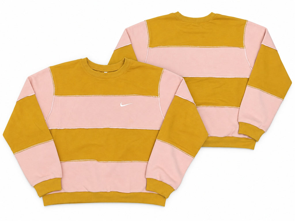Upcycled Nike Two Tone Panel Crewneck Sweatshirts in mixed sizes and colours, Grade A/B.