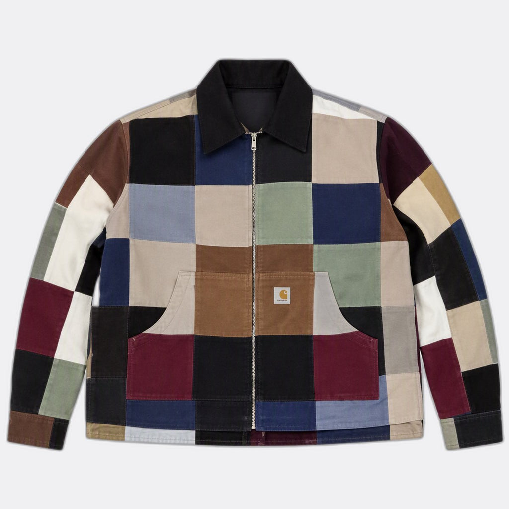 Upcycled Carhartt Multicolour Patchwork Workwear Jackets in mixed sizes and colours, Grade A/B/C.