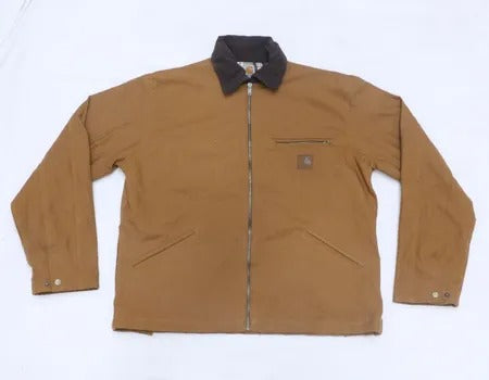  Upcycled Carhartt Canvas Zip-Front Workwear Jackets in mixed sizes and colours, Grade A/B.