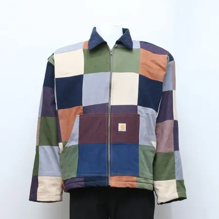 Upcycled Carhartt Multicolour Patchwork Workwear Jackets in mixed sizes and colours, Grade A/B.