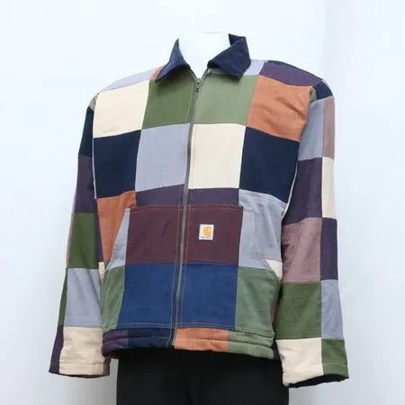 Upcycled Carhartt Multicolour Patchwork Workwear Jackets in mixed sizes and colours, Grade A/B.