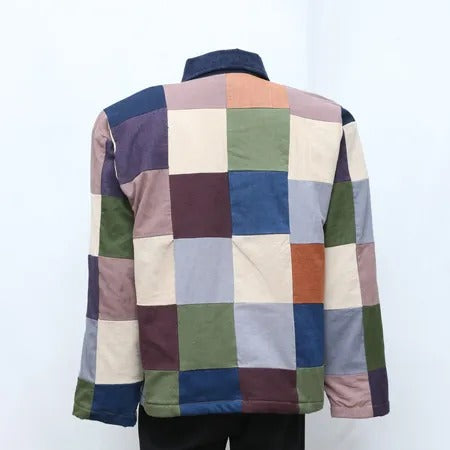 Upcycled Carhartt Multicolour Patchwork Workwear Jackets in mixed sizes and colours, Grade A/B.