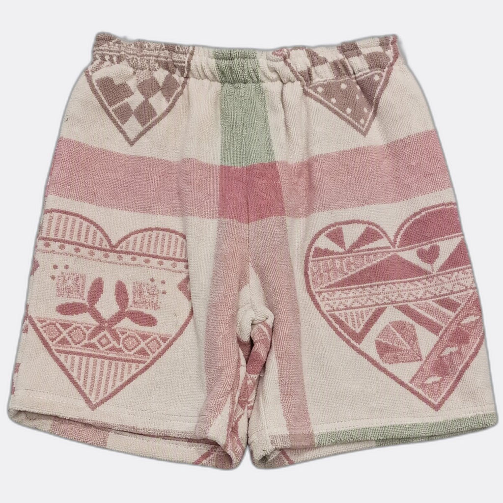 Upcycled Tapestry Heart Patchwork Shorts  in mixed sizes and colours, Grade A/B.