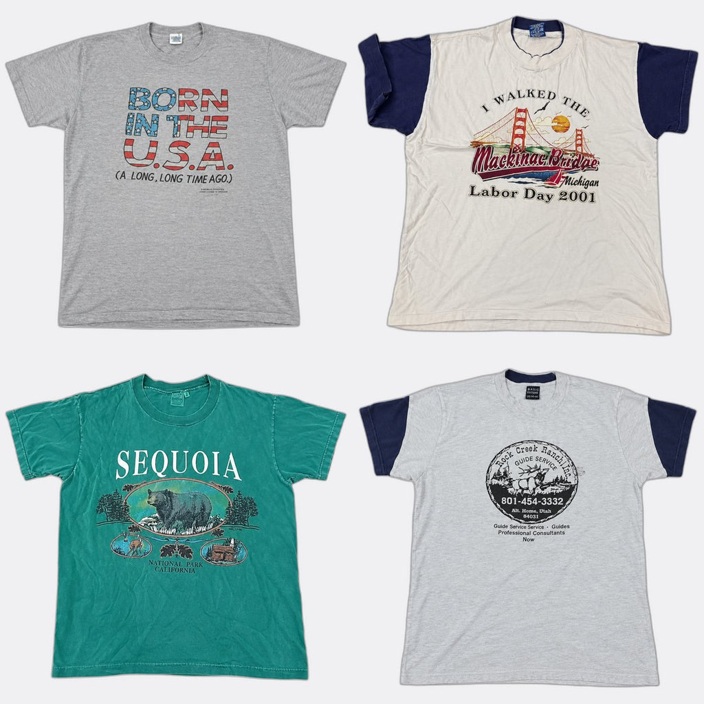 Vintage Single Stitch T-Shirts Bundle in mixed sizes and colours. Grade B/C. 