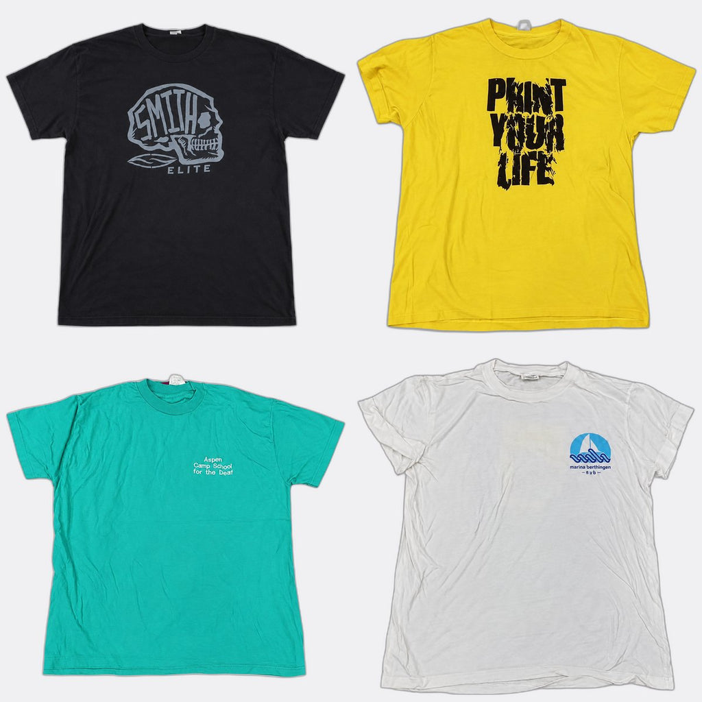 Vintage Single Stitch T-Shirts Bundle in mixed sizes and colours. Grade B/C. 