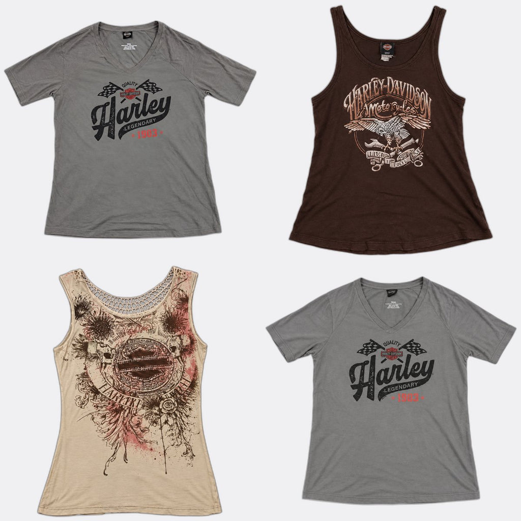 Vintage Harley Baby Tees in mixed sizes and colours. Grade A/B/C. 