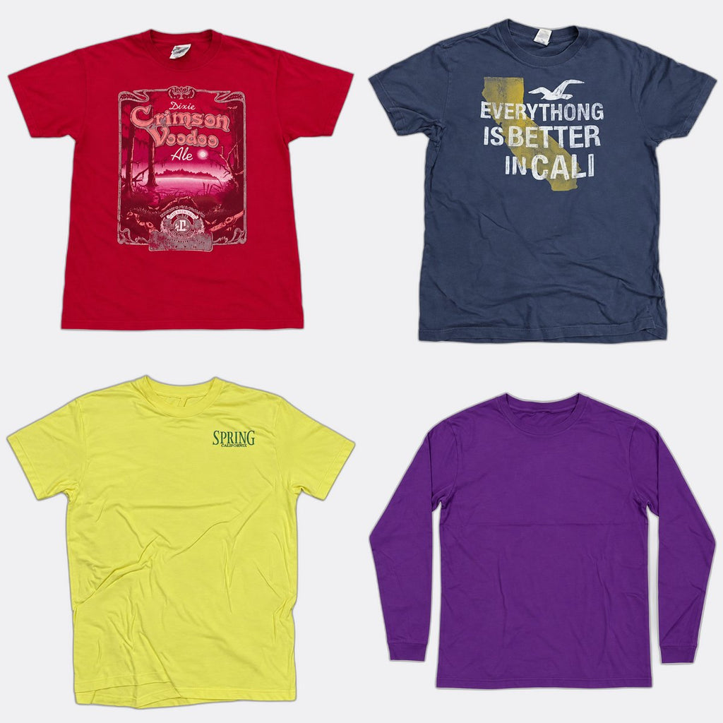Vintage Single Stitch T-Shirts bundle in mixed sizes and colours. Grade B/C. 