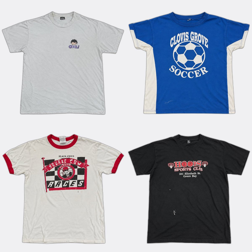 Vintage Single Stitch T-Shirts bundle in mixed sizes and colours. Grade B/C.