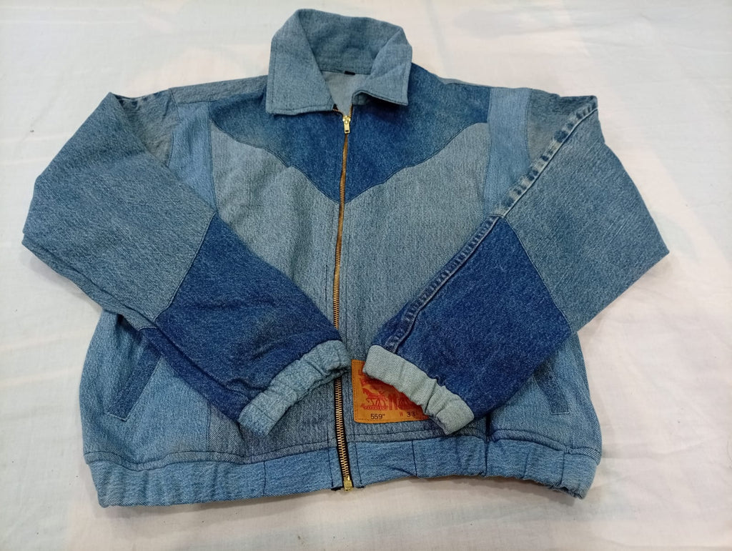  Upcycled Levi's Crop Mix Style Demin jackets in mixed colours and sizes, Grade A/B/C.