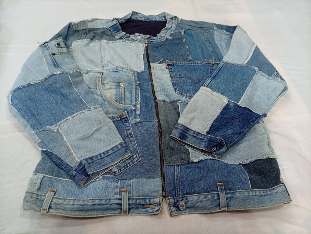 Upcycled Levi's Crop Mix Style Demin jackets in mixed colours and sizes, Grade A/B/C.