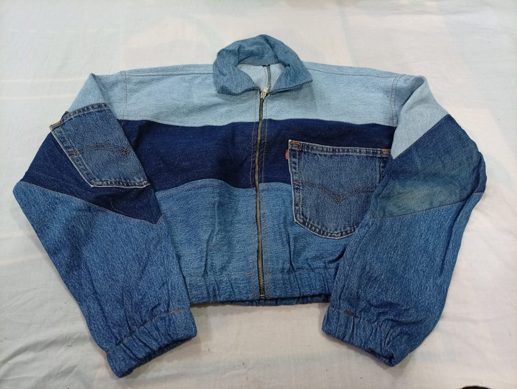 Upcycled Levi's Crop Demin jackets in mixed sizes and colours, Grade A/B/C.
