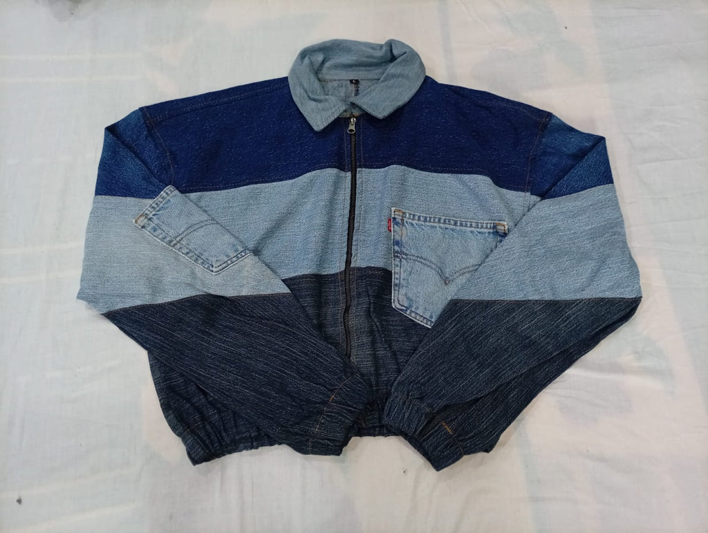 Upcycled Levi's Crop Demin jackets in mixed sizes and colours, Grade A/B/C.