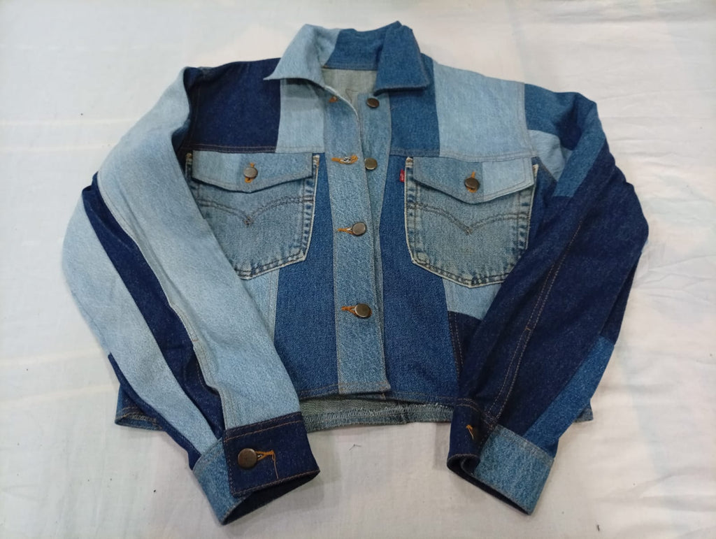 Upcycled Levi's Mixed Style Denim Jackets in mixed sizes and colours, Grade A/B/C.