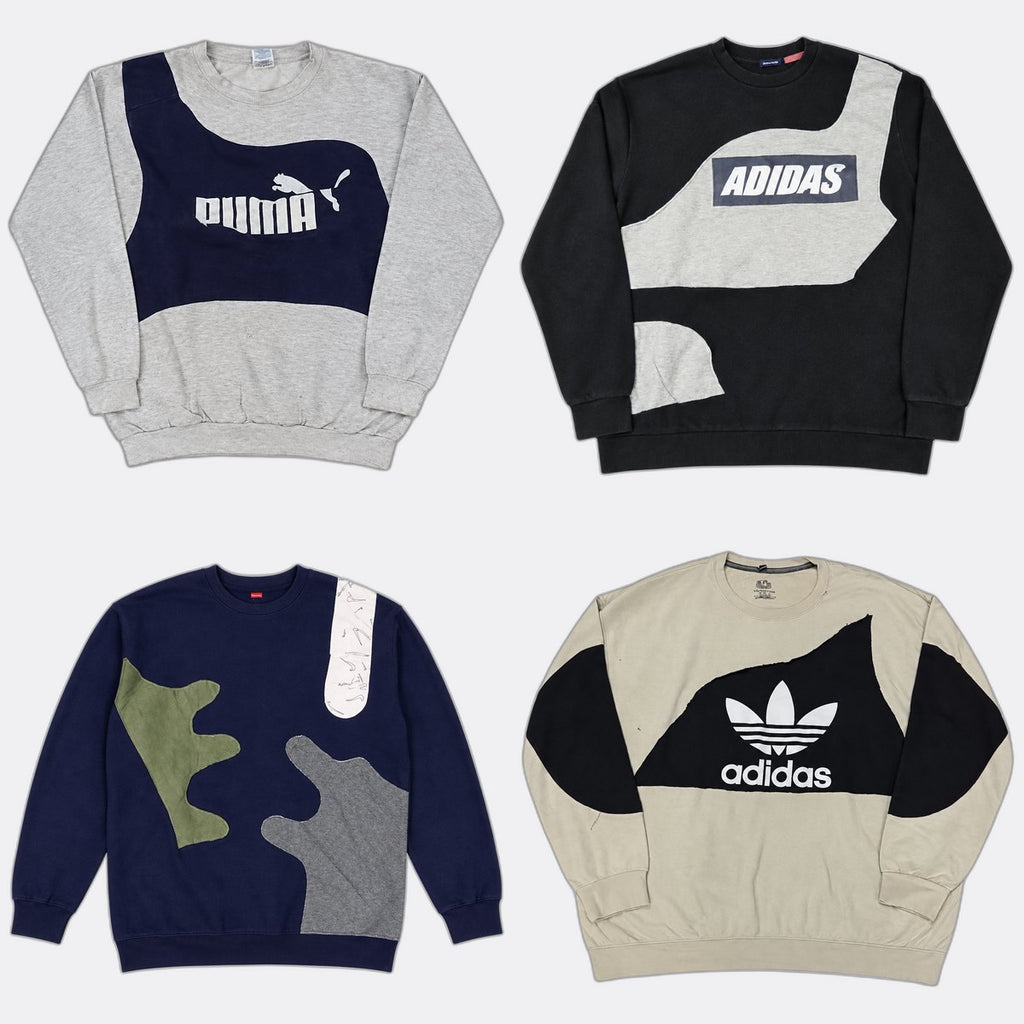 Upcycled Mix Branded Sweatshirts Bundle in mixed sizes and colours. Grade A/B/C. 