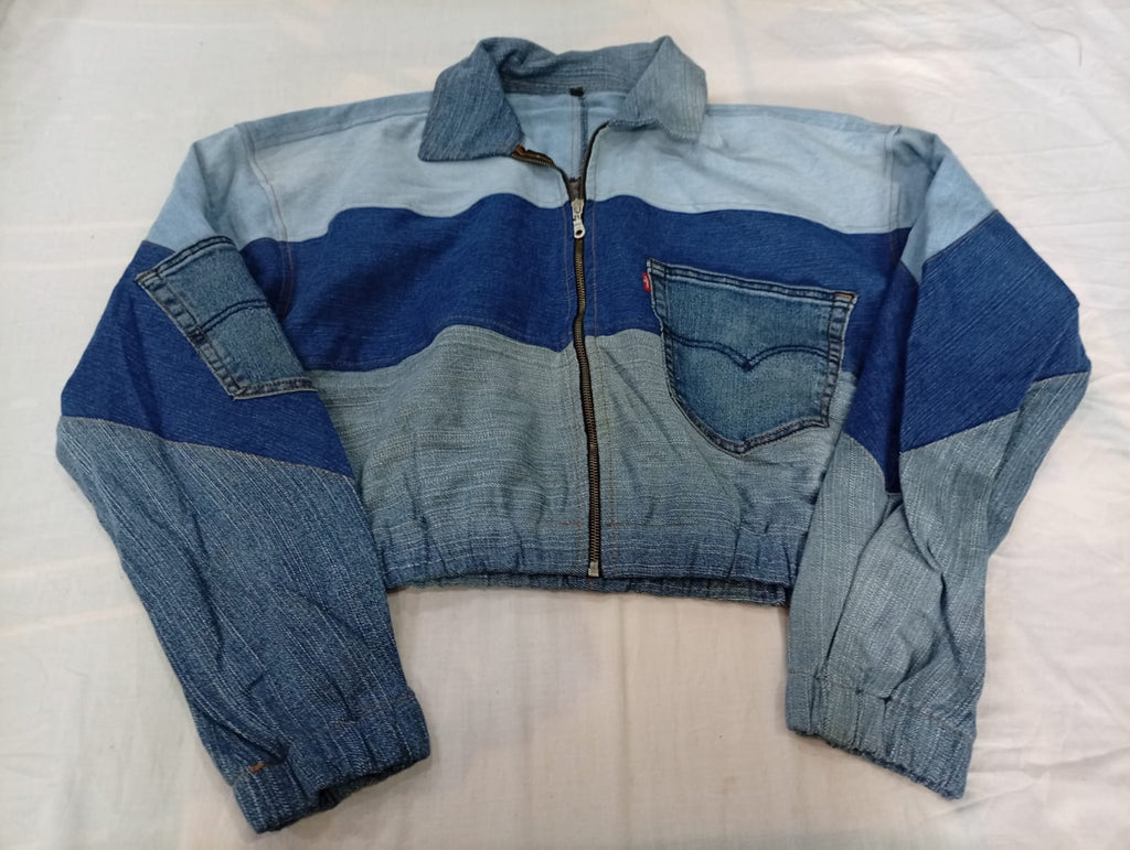 Upcycled Levi's Cropped Denim Jackets Bundle in mixed sizes and colours. Grade A/B/C. 