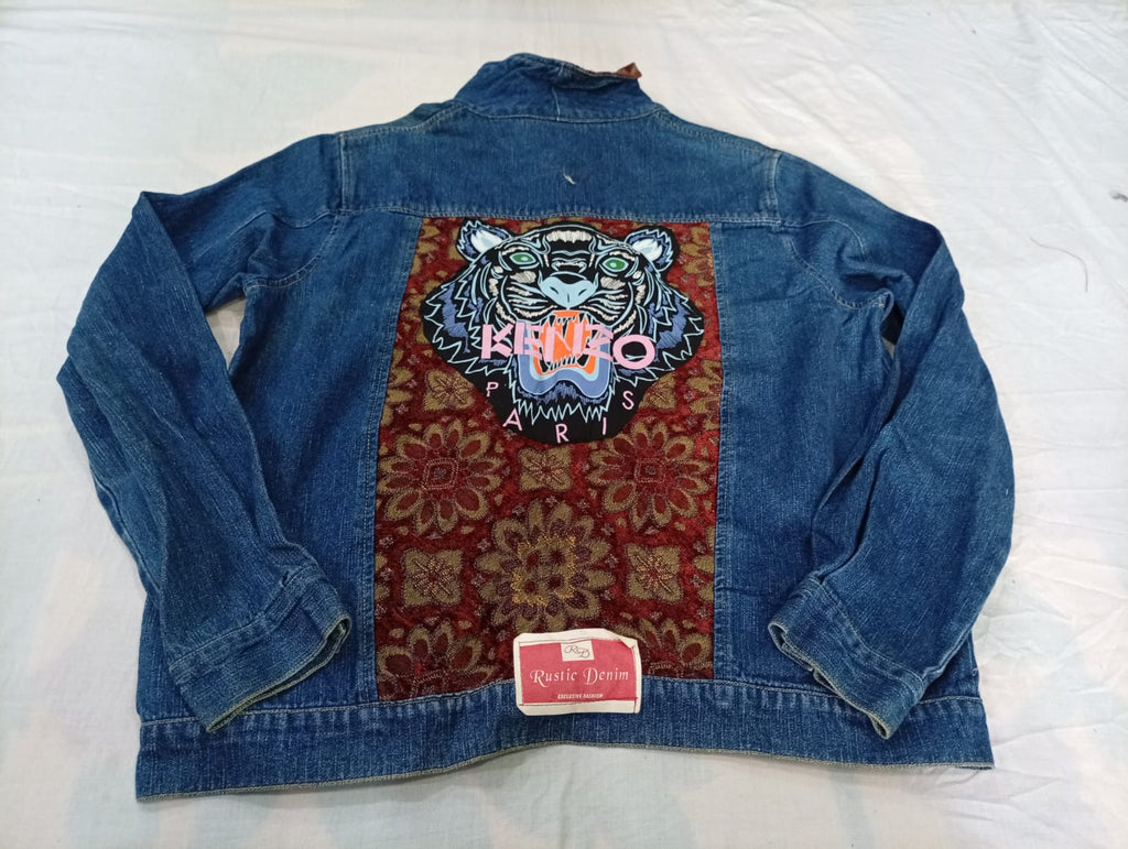 Upcycled Mixed Style Denim Jackets Bundle in mixed sizes and colours. Grade A/B/C.