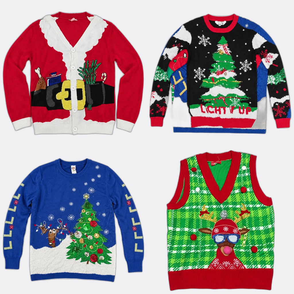 Christmas Kids Sweaters Bundle in mixed sizes and colours. Grade A/B.