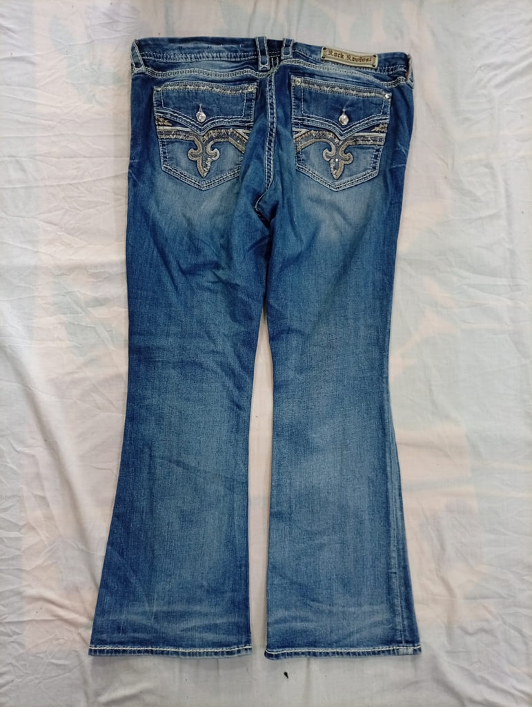 Vintage Rock Revival Flare and Straight Jeans Bundle in mixed sizes and colours. Grade B/C. 