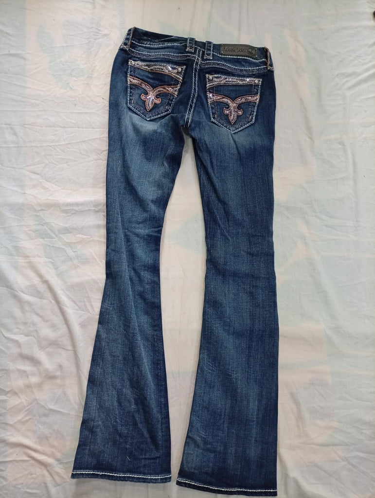 Vintage Rock Revival Flare and Straight Jeans Bundle in mixed sizes and colours. Grade B/C. 