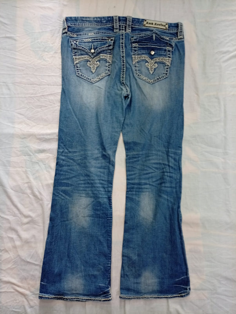 Vintage Rock Revival Flare and Straight Jeans Bundle in mixed sizes and colours. Grade B/C. 