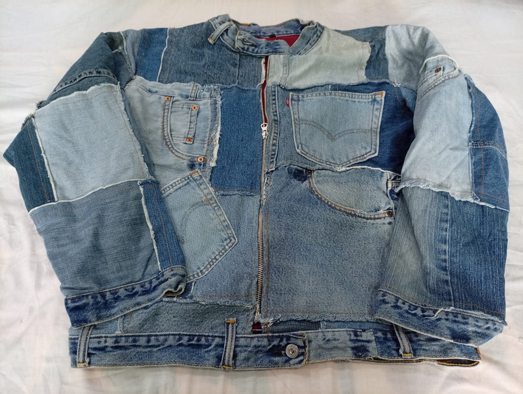 Upcycled Levi's Mixed Style Denim Jackets Bundle in mixed sizes and colours. Grade A/B/C. 