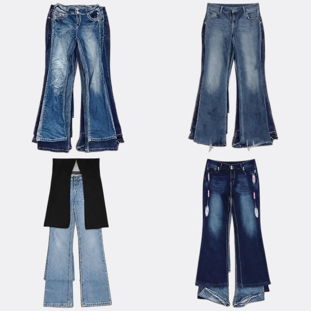 Y2K Flare Jeans Bundle in mixed sizes and colours. Grade A/B/C. 