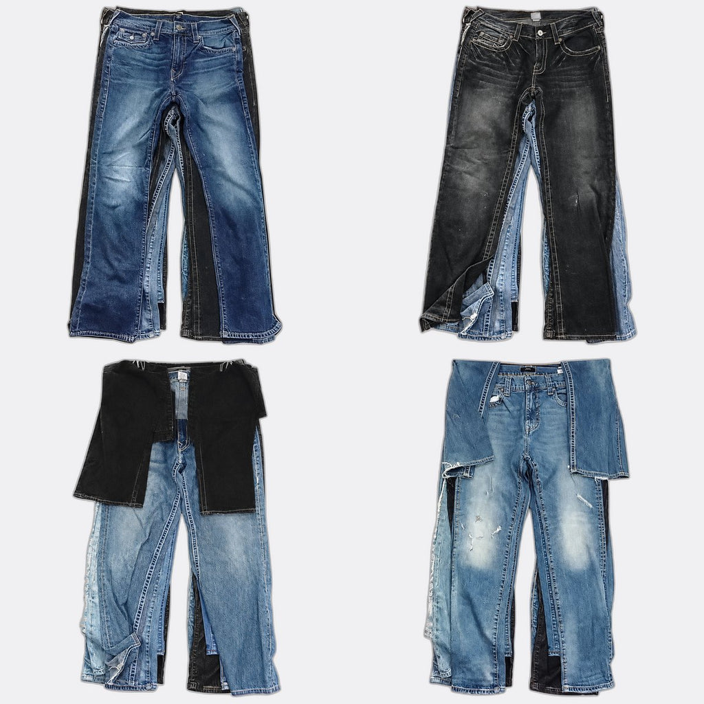 Vintage True Religion Men Jeans Bundle in mixed sizes and colours. Grade B/C.