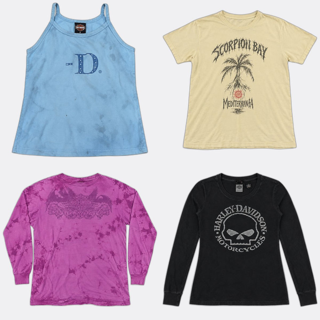 Vintage Harley Baby Tees Bundle in mixed sizes and colours. Grade A/B/C. 