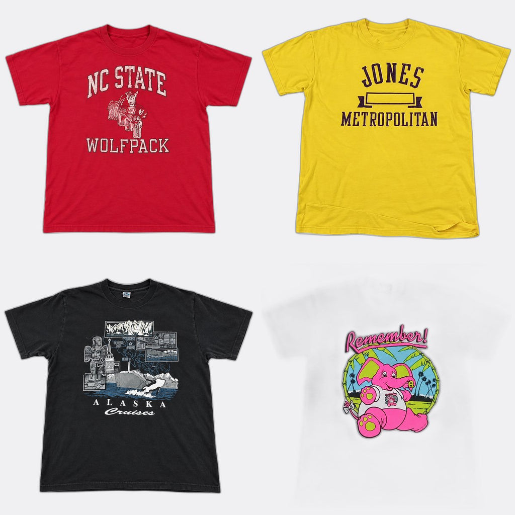 Vintage Single Stitch T-Shirts Bundle in mixed sizes and colours. Grade B/C. 