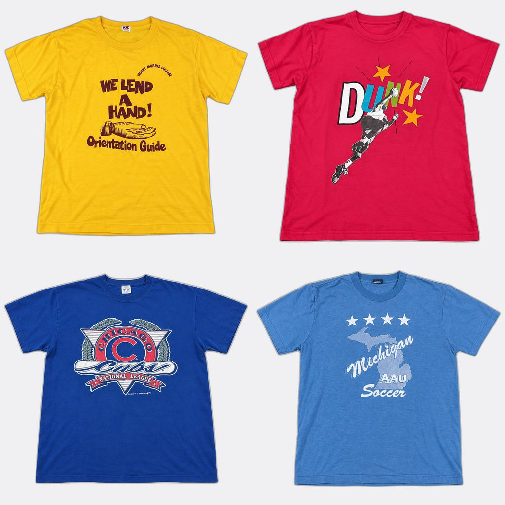 Vintage Single Stitch T-Shirts Bundle in mixed sizes and colours. Grade B/C. 