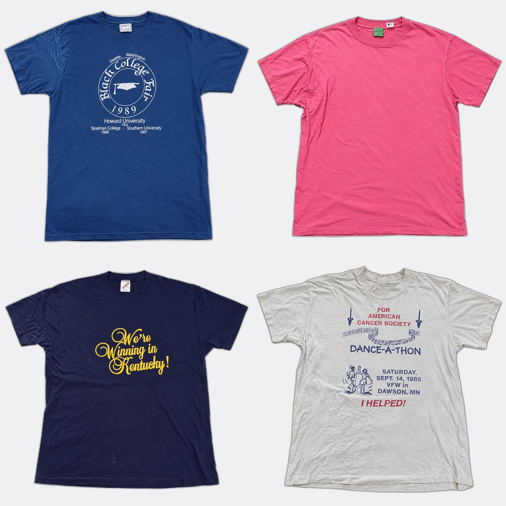  Vintage Single Stitch T-Shirts Bundle in  mixed sizes and colours, Grade B/C.