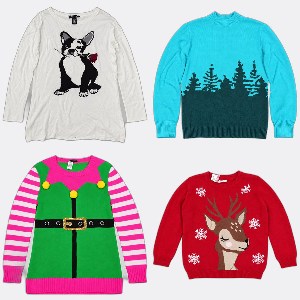 Christmas Kids Sweaters Bundle in mixed sizes and colours. Grade A/B.