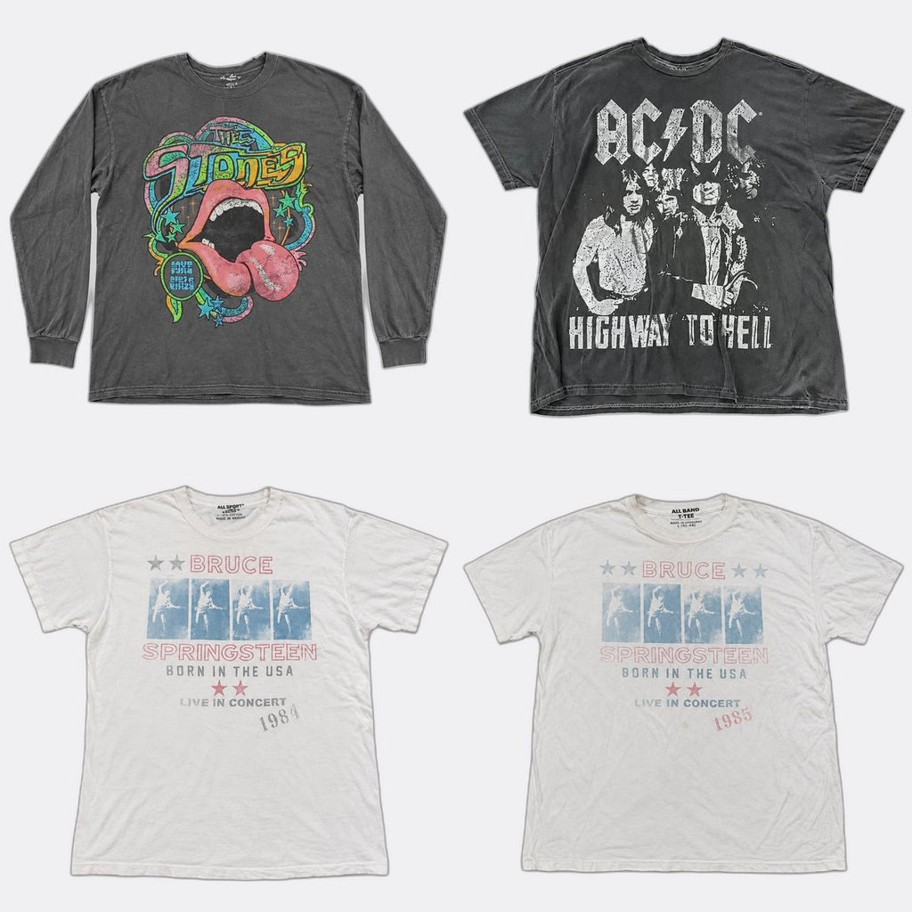 Vintage Music T-Shirts Bundle in  mixed sizes and colours, Grade B/C.