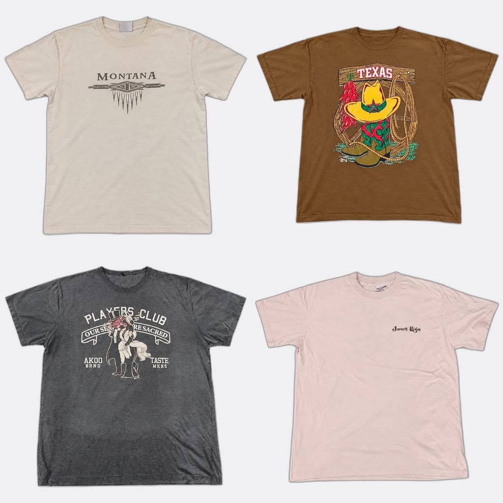 Vintage Single Stitch T-Shirts Bundle in  mixed sizes and colours, Grade A/B/C.