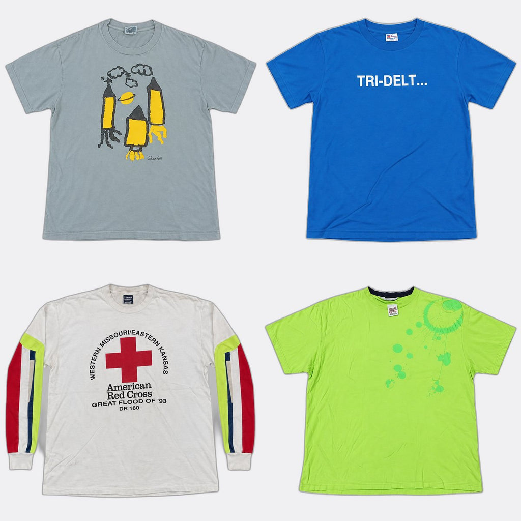 Vintage Single Stitch T-Shirts Bundle in mixed sizes and colours. Grade A/B/C. 