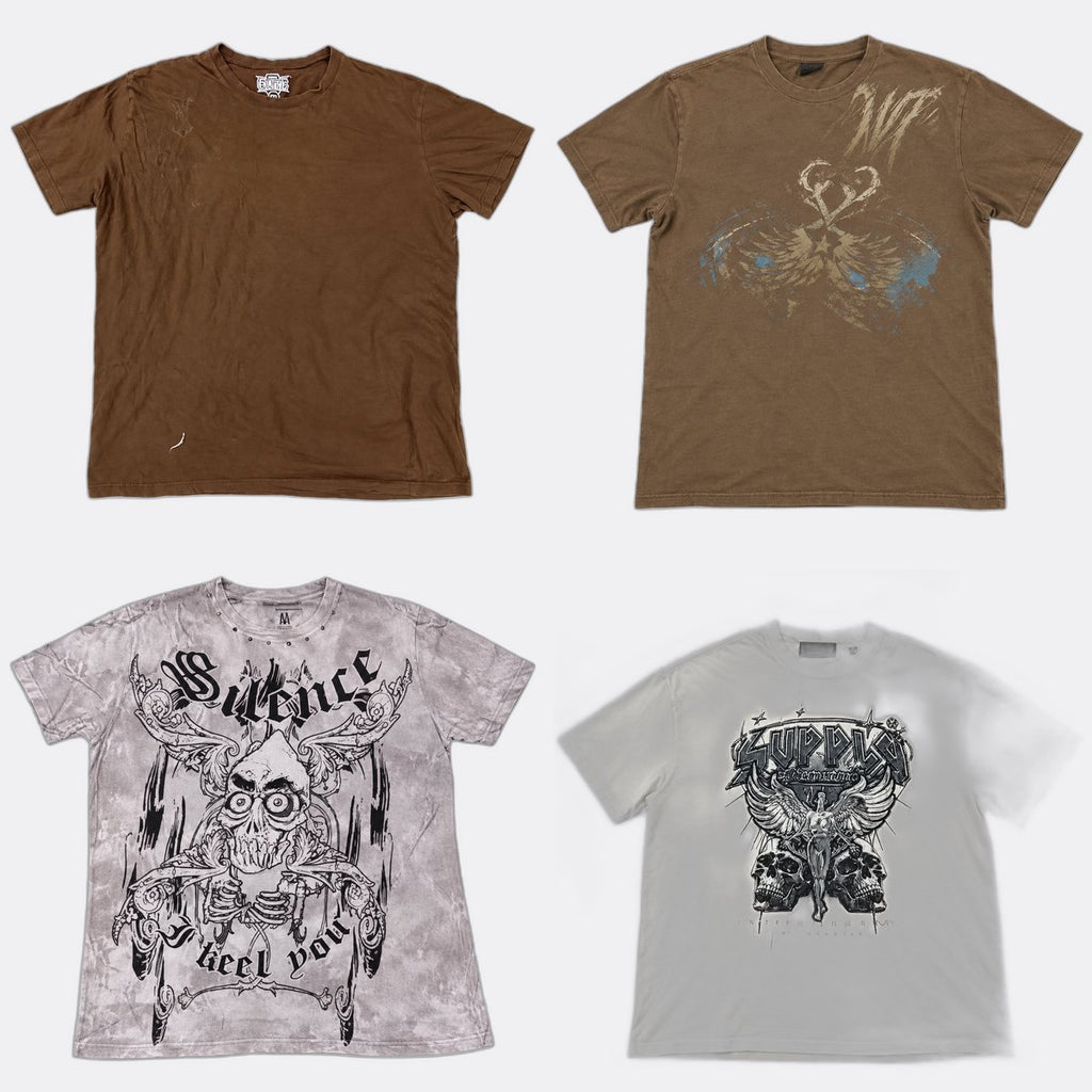 Vintage Skull T-Shirts Bundle in mixed sizes and colours. Grade A/B/C. 