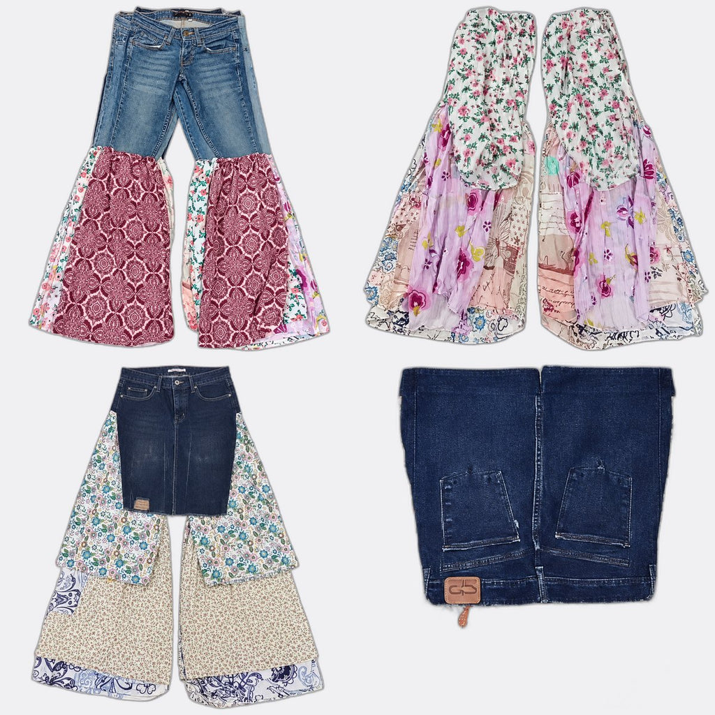 Upcycled Levi's Flare Jeans Bundle in mixed sizes and colours. Grade A/B/C.