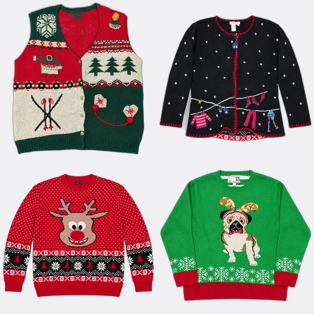 Christmas Sweaters Bundle in mixed sizes and colours. Grade A/B/C. 