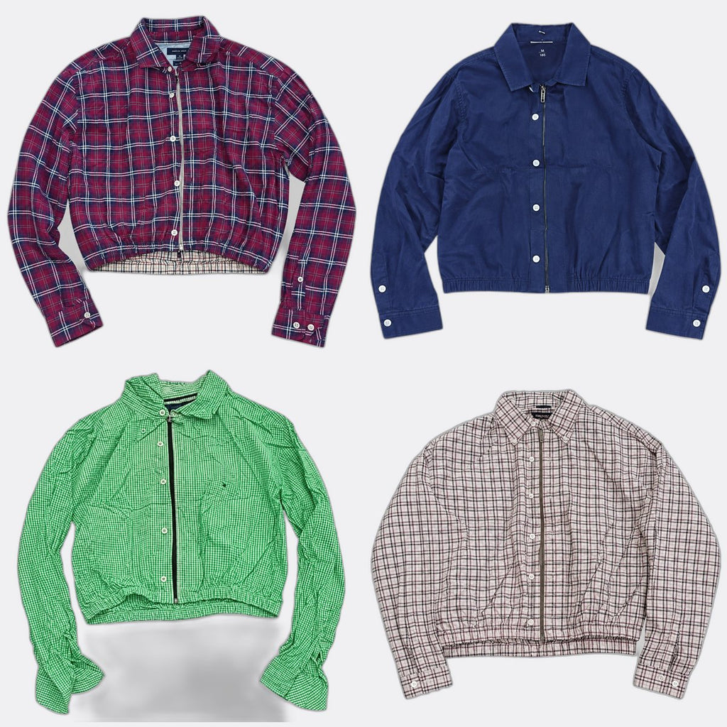 Upcycled Tommy Hilfiger and Nautica Crop Shirts Bundle in mixed sizes and colours. Grade A/B/C.