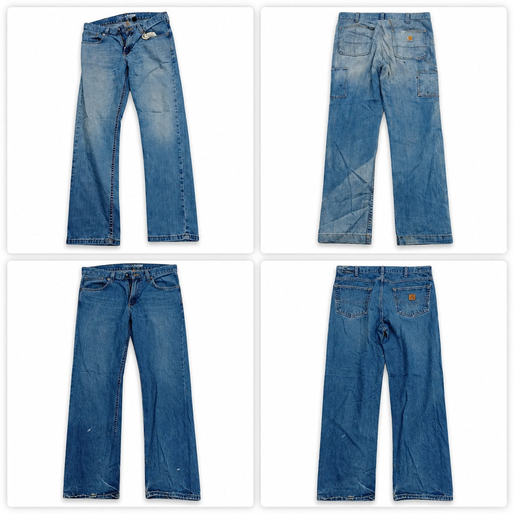 Vintage Carhartt Men Jeans Bundle in mixed sizes and colours. Grade C.