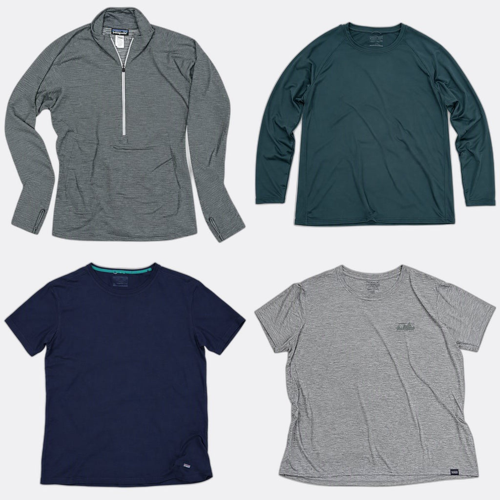 Vintage Patagonia T-Shirts Bundle in mixed sizes and colours. Grade A/B/C.